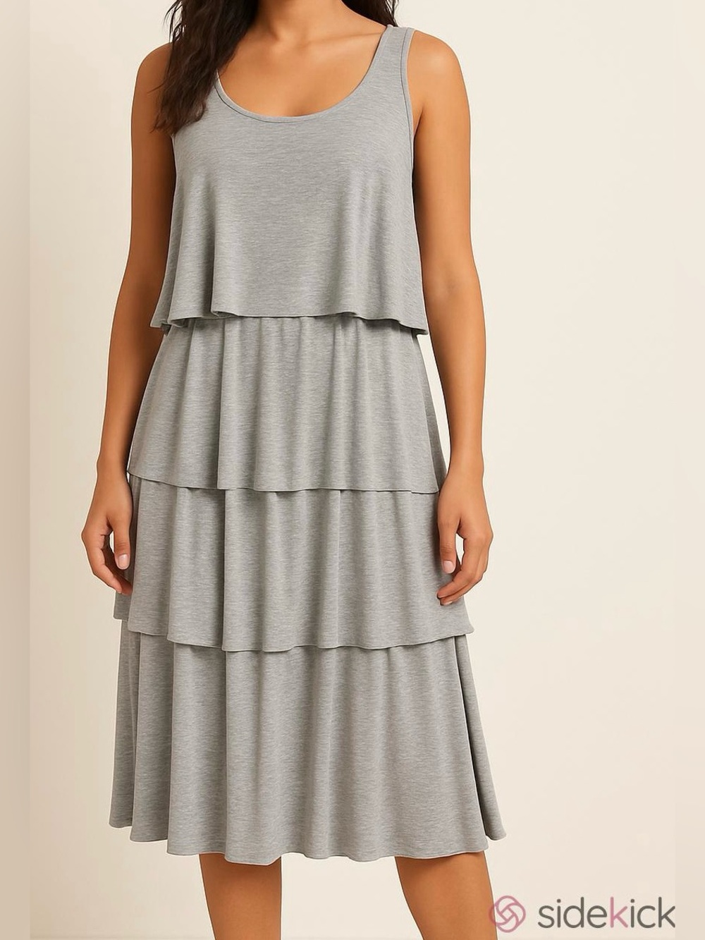 Soft Surroundings Darcie Grey Heathered S Boho Chic Lagenlook Jersey Knit Dress